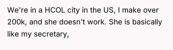 We're in a HCOL city in the US, I make...