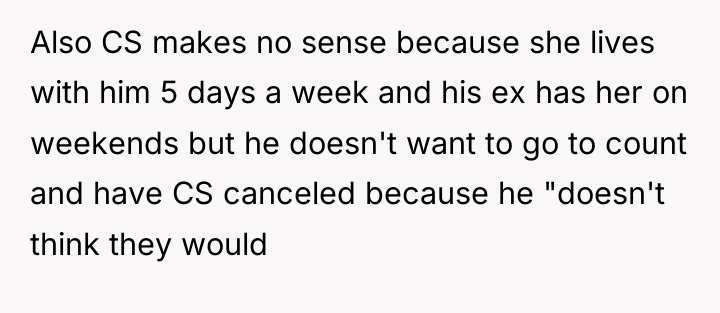 Also CS makes no sense because she lives with him...