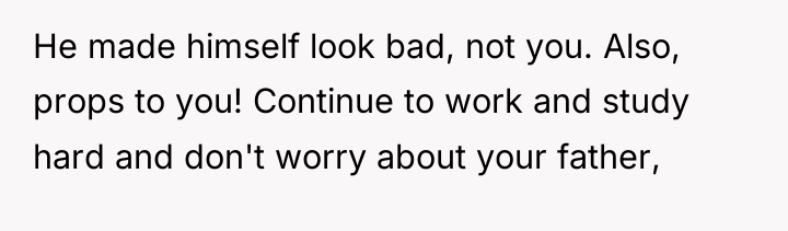 He made himself look bad, not you. Also, props to...