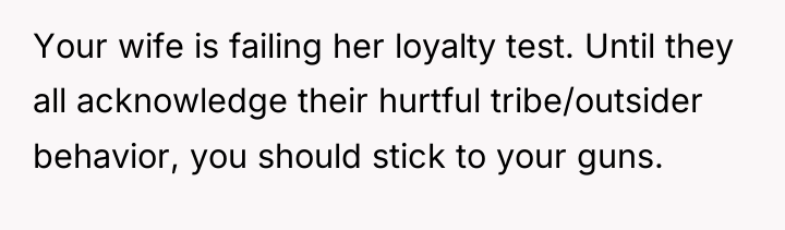 Your wife is failing her loyalty test. Until they all...