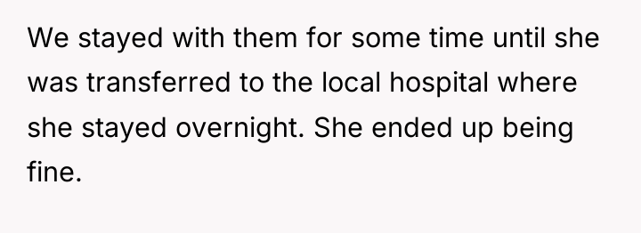 We stayed with them for some time until she was...