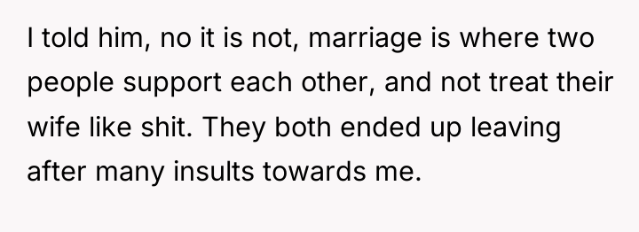 I told him, no it is not, marriage is where...