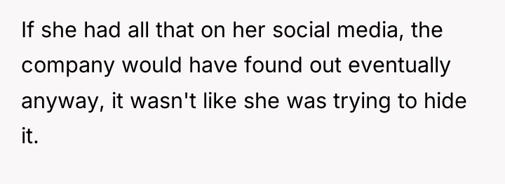 If she had all that on her social media, the...
