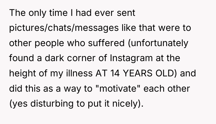 The only time I had ever sent pictures/chats/messages like that...