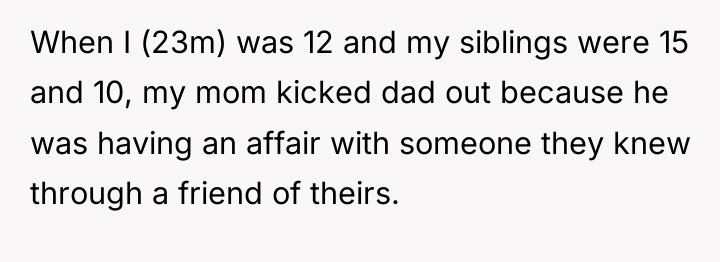 When I (23m) was 12 and my siblings were 15...