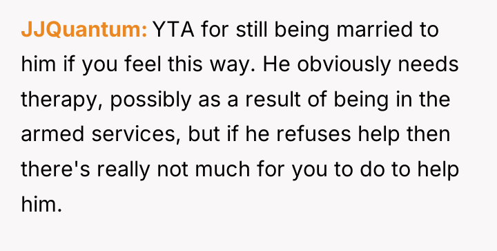 JJQuantum YTA for still being married to him if you...