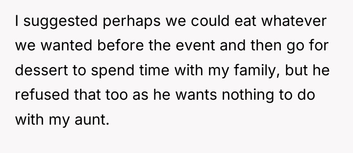I suggested perhaps we could eat whatever we wanted before...