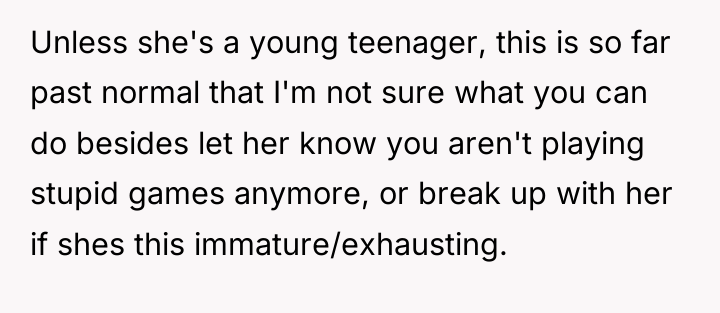 Unless she's a young teenager, this is so far past...