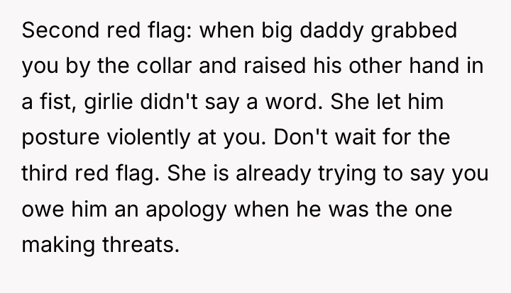 Second red flag: when big daddy grabbed you by the...