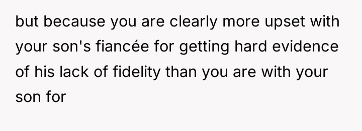 but because you are clearly more upset with your son's...