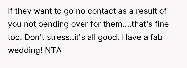 If they want to go no contact as a result...