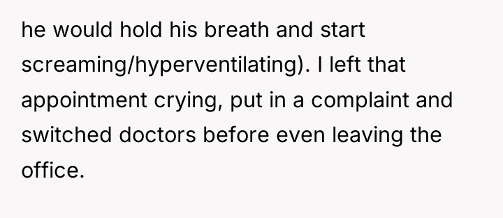 he would hold his breath and start screaming/hyperventilating). I left...