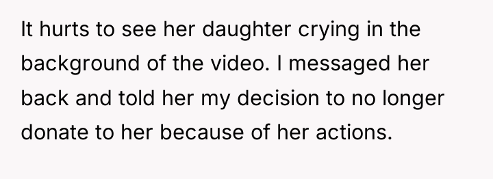 It hurts to see her daughter crying in the background...