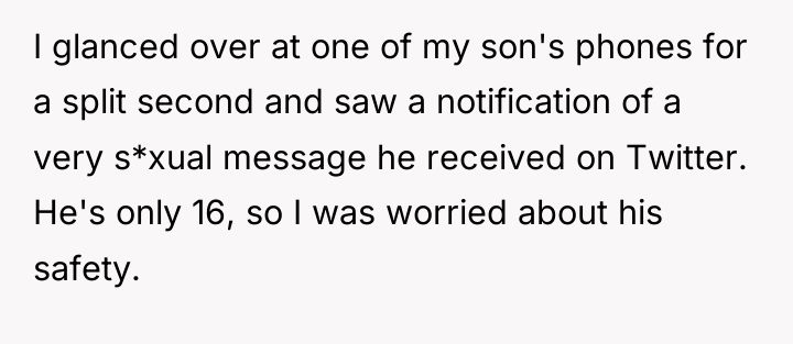 I glanced over at one of my son's phones for...