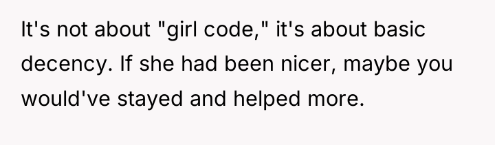 It's not about "girl code," it's about basic decency. If...