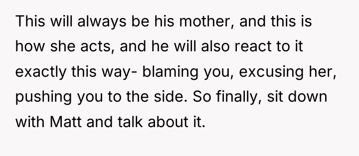This will always be his mother, and this is how...