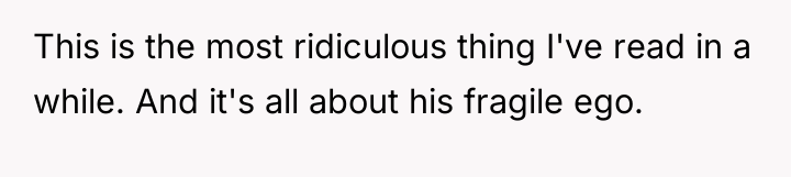 This is the most ridiculous thing I've read in a...