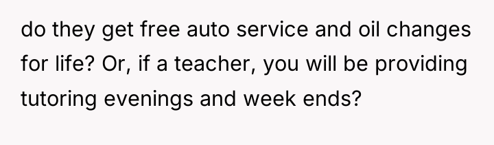 do they get free auto service and oil changes for...