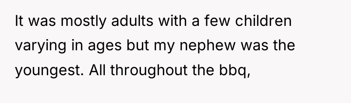 It was mostly adults with a few children varying in...