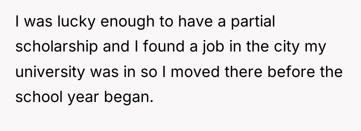 I was lucky enough to have a partial scholarship and...