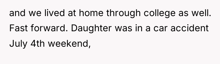 and we lived at home through college as well. Fast...