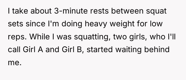 I take about 3-minute rests between squat sets since I'm...
