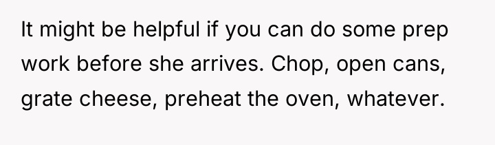 It might be helpful if you can do some prep...