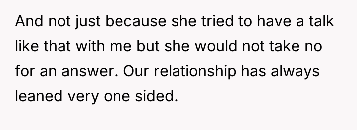 And not just because she tried to have a talk...