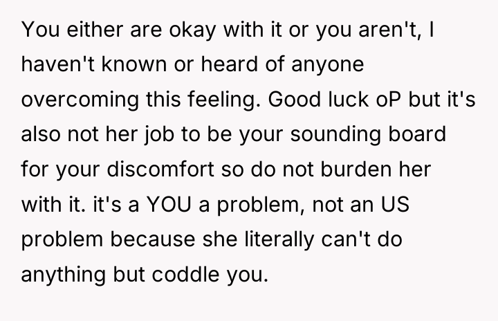 You either are okay with it or you aren't, I...