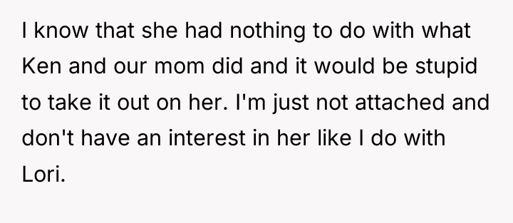 I know that she had nothing to do with what...
