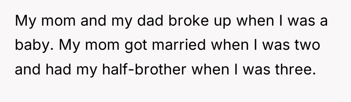 My mom and my dad broke up when I was...