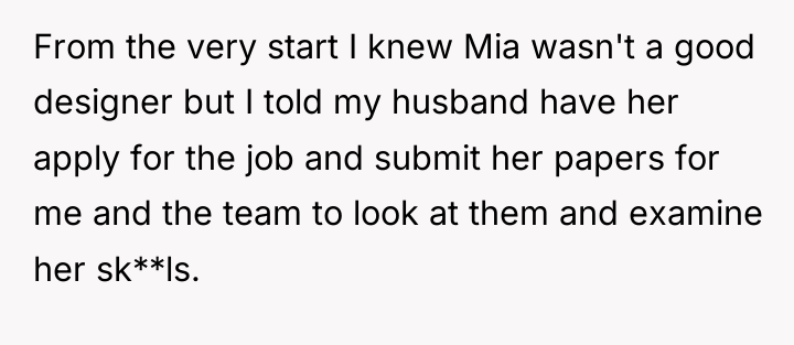 From the very start I knew Mia wasn't a good...