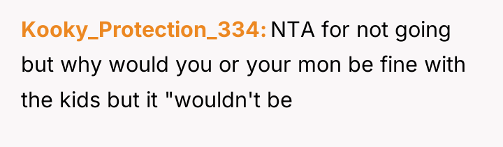 Kooky_Protection_334 NTA for not going but why would you or...