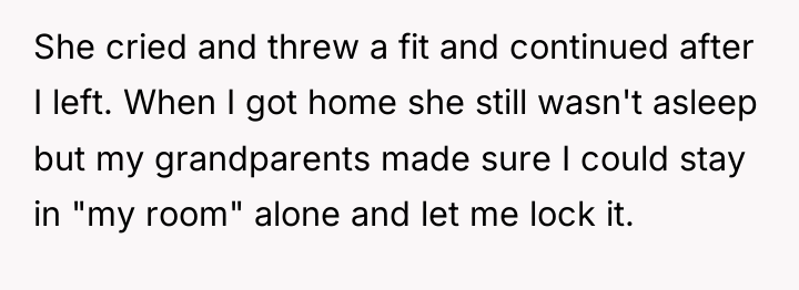 She cried and threw a fit and continued after I...