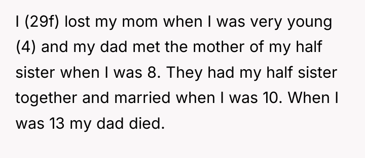 I (29f) lost my mom when I was very young...