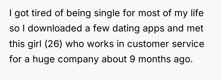 I got tired of being single for most of my...