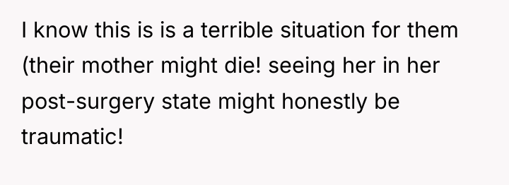 I know this is is a terrible situation for them...