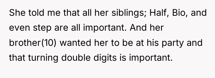 She told me that all her siblings; Half, Bio, and...