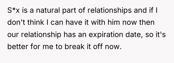 S*x is a natural part of relationships and if I...