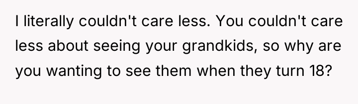 I literally couldn't care less. You couldn't care less about...