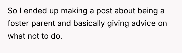 So I ended up making a post about being a...
