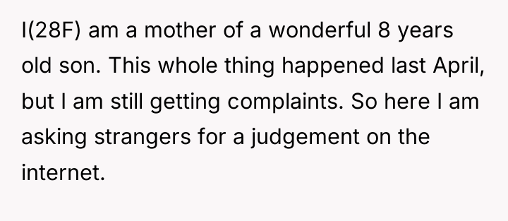 I(28F) am a mother of a wonderful 8 years old...