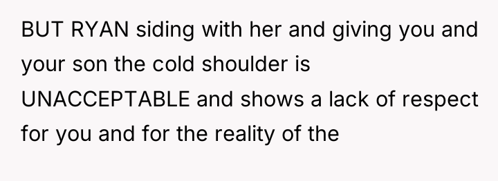 BUT RYAN siding with her and giving you and your...