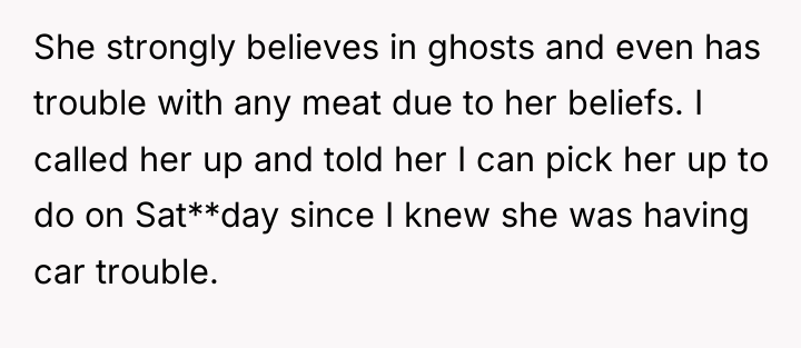 She strongly believes in ghosts and even has trouble with...