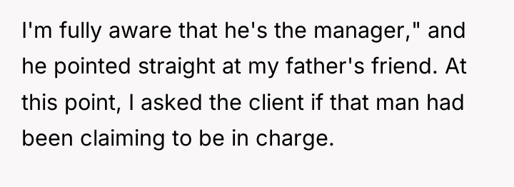 I'm fully aware that he's the manager," and he pointed...