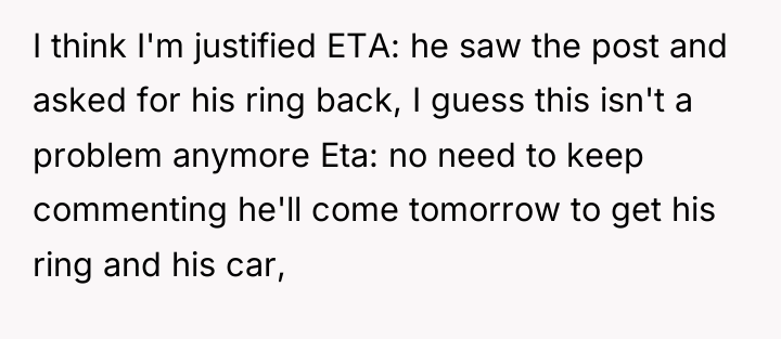 I think I'm justified ETA: he saw the post and...