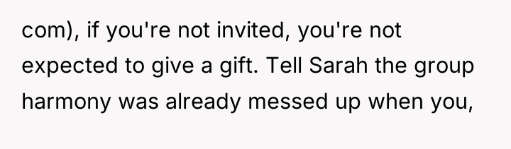 com), if you're not invited, you're not expected to give...