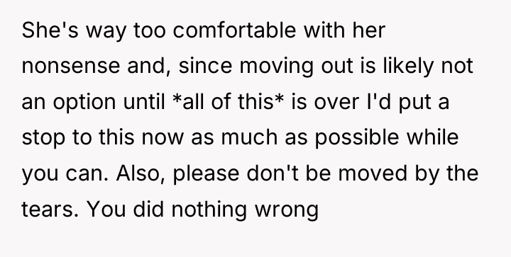 She's way too comfortable with her nonsense and, since moving...