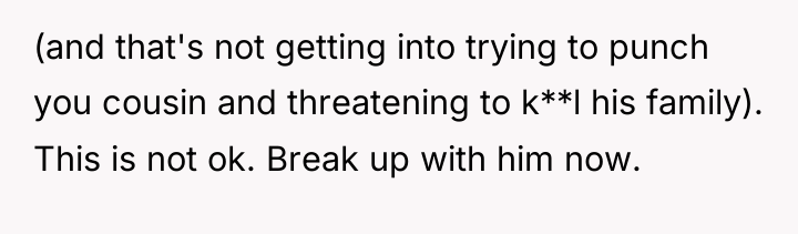 (and that's not getting into trying to punch you cousin...