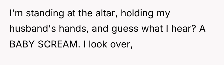 I'm standing at the altar, holding my husband's hands, and...